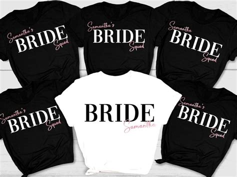 Personalised Hen Party Tshirts Bride Squad Bachelorette Party T Shirts