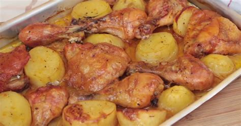 Frango Assado Batatas Receitas De M E