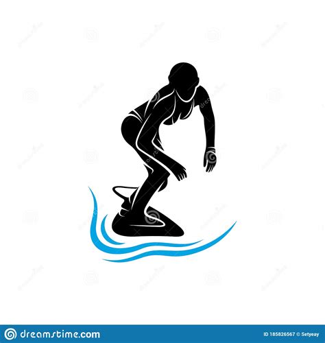 Surfing With Water Wave Logo Vector Template Illustration Symbol