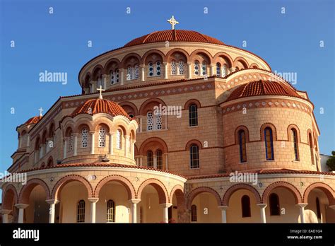 Monastery Of Nectarios Of Aegina Aegina Saronic Islands Greece Stock