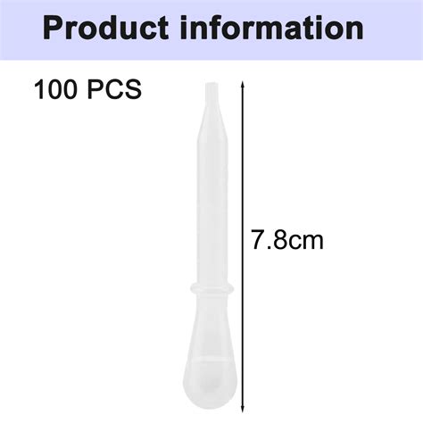 100 Pcs Disposable Plastic Pipette Eye Droppers Transfer Liquids Mix