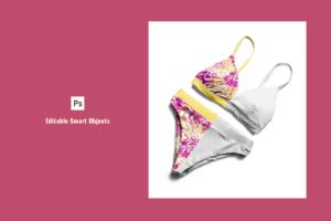 Flat Lay Women S Bikini Mockup Designertale