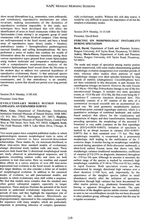 Evolutionary Modes within Fossil Lineages: An Expanded Survey | The ...