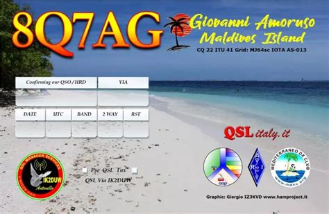 Q Ag Maldives Royal Radio Club Du Borinage