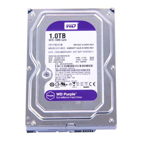 西部数据wd紫盘 1tb Sata6gbs 64m 监控硬盘wd10ejrx 1t Wd 紫盘（监控硬盘） 1