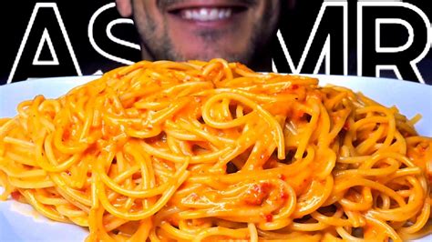 ASMR SPAGHETTI PESTO CALABRESE PASTA EATING SOUNDS NO TALKING MUKBANG