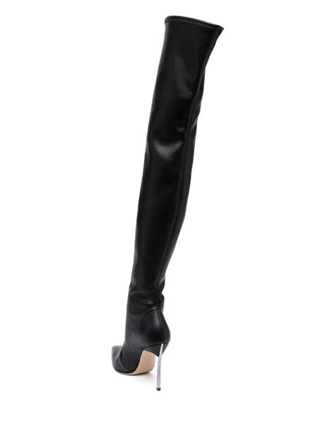 Casadei Blade 100mm Thigh High Boots In Black Modesens