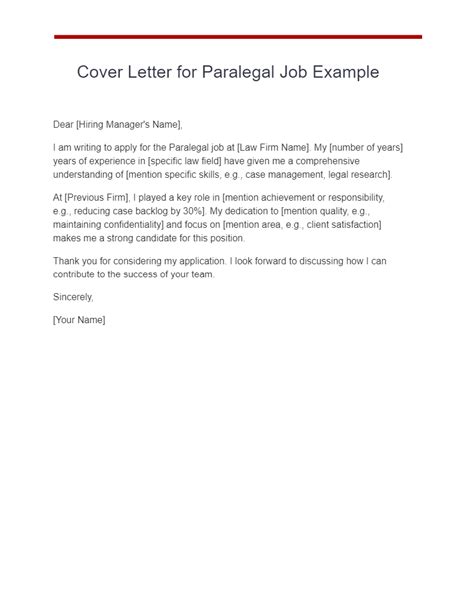 Paralegal Cover Letter 29 Examples Pdf