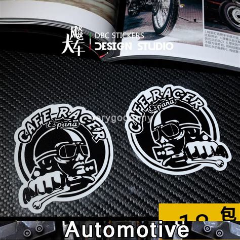 Cafe Racer Helmet Stickers