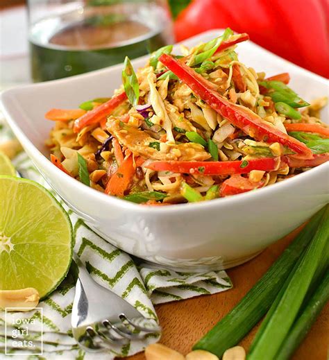 Thai Crunch Salad With Peanut Dressing Iowa Girl Eats