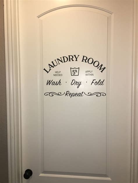 Laundry Room Vinyl Door Wall Decal Etsy Laundry Room Decals