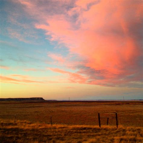 Reflections Of An October Sunset The Montana Plains Along Hwy 2