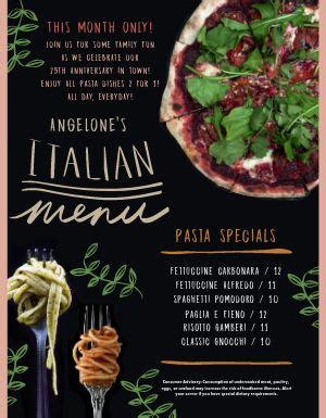 Free Italian Menu Template Designs Musthavemenus