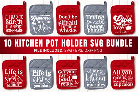 Kitchen Pot Holder Svg Bundle Graphic By Cut File Creative Fabrica