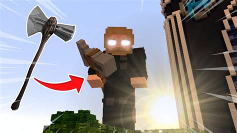 COMO COLOCAR O NOVO MACHADO DO THOR NO MINECRAFT PE AVENGERS ENDGAME