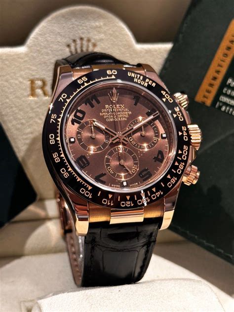 Rolex Daytona Everose Gold Ln Chocolate Dial Mm Luxury