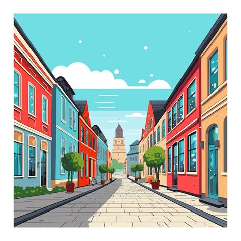 Street Scene Illustration Vector Premium Ai Generated Vector