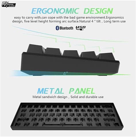 Royal Kludge RK RK Tri Mode Hot Swapable RGB Mechanical Gaming Keyboard Red Switch Simple