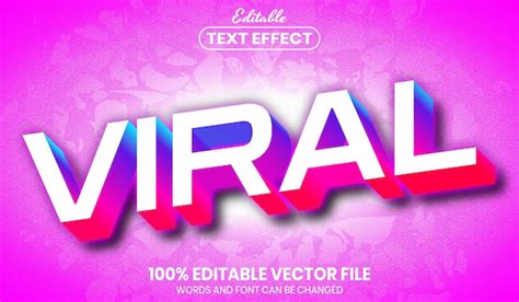 Premium Vector Viral Text Font Style Editable Text Effect