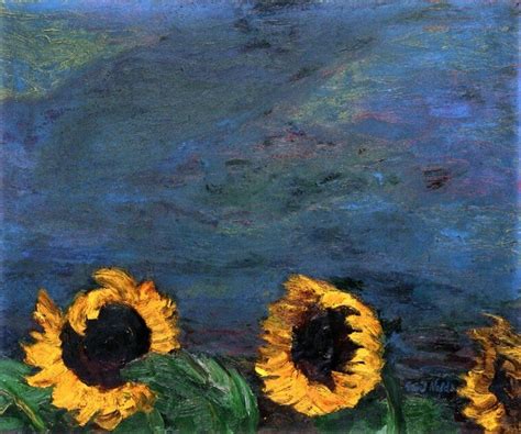 ლურჯი ცა და მზესუმზირები ემილ ნოლდე Sunflower artwork Emil nolde