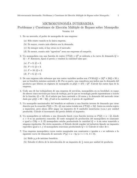 Examen De Muestra Pr Ctica Noviembre Respuestas Microeconom Ia