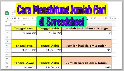 Cara Menghitung Jumlah Hari Di Spreadsheet Neicy Techno Riset