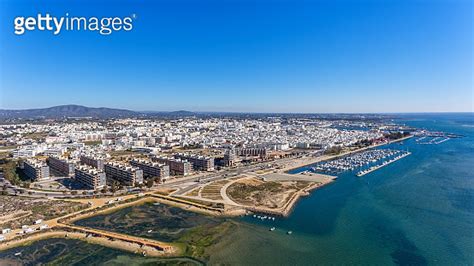 Aerial View Of Olhao Algarve Portugal Ria Formosa