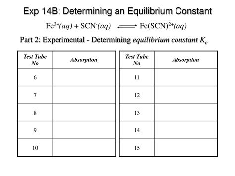 PPT Exp 14B Determining An Equilibrium Constant PowerPoint