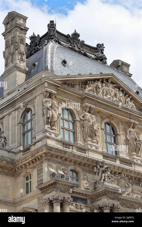 Architecture of Louvre palace building in Paris, France Stock Photo - Alamy