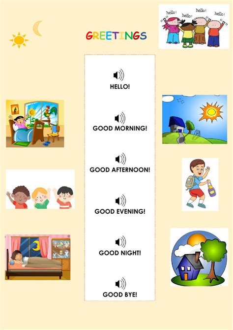 Greetings Interactive Activity For Grade 1 You Can Do The Exercises