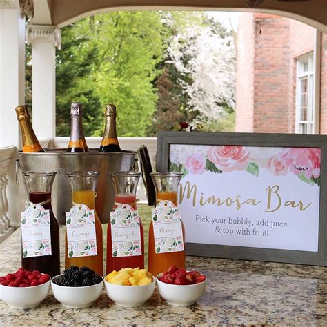 Mimosa Bar 10 Piece Kit Floral The Aspen Shops Mimosa Bar Bridal Shower Mimosa Bar Bridal