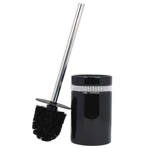 Blue Canyon Black Diamante Band Toilet Brush And Holder