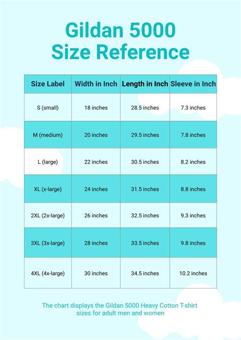 Free Gildan Size Chart To Customize Online And Print