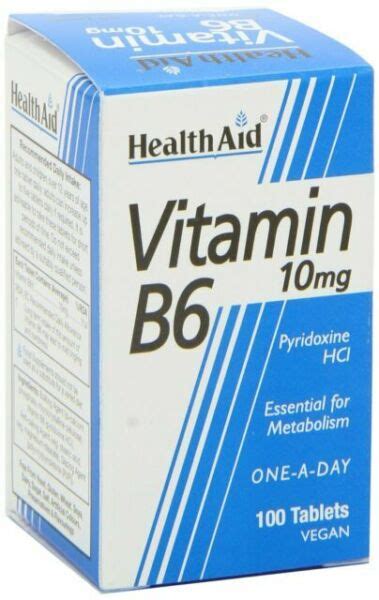 Healthaid Vitamin B6 Pyridoxine Hcl 10mg 100 Tablets For Sale Online