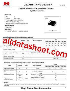 US2ABF Datasheet PDF Jiangsu High Diode Semiconductor Co Ltd