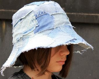 Patchwork Denim Bucket Hat 24 61 Cm Hipster Hippie Jeans Fedora Hat