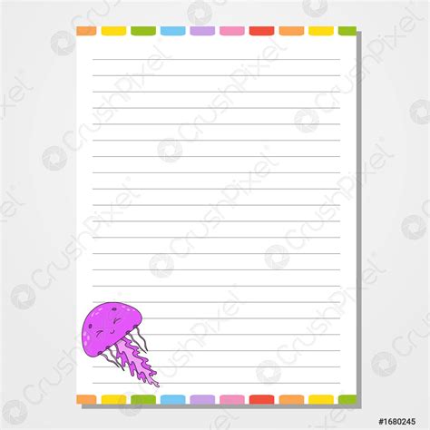 Plantilla De Hoja Para Cuaderno Bloc De Notas Diario Con Vector De