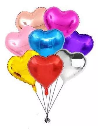 Pack Globos Met Licos Coraz N Cm Sin Varillas