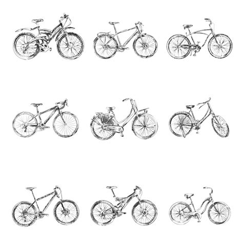 Premium Vector | Bicycle sketches