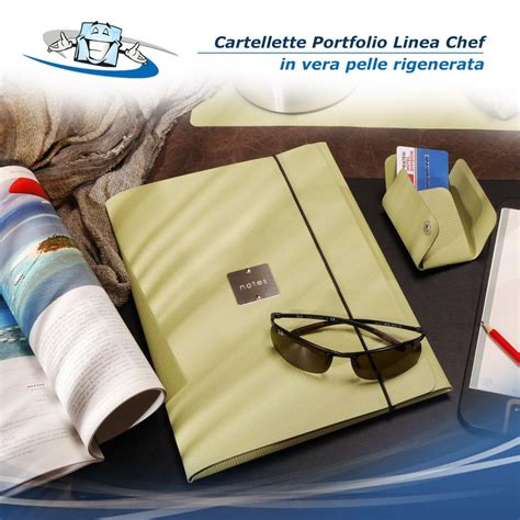 Linea Chef Cartellette Portfolio In Vera Pelle Rigenerata Con