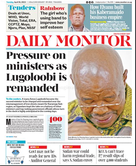 Daily Monitor On Twitter Tuesday Edition Of The Daily Monitor Be