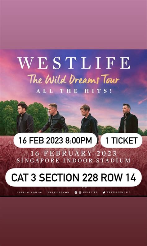 Westlife The Wild Dream Tour Concert Tickets Vouchers Event Tickets