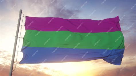 Premium Photo Polysexuality Pride Flag Waving In The Wind Sky And