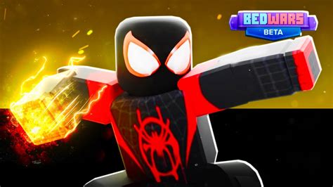 The Miles Morales Spiderman Kit Challenge Roblox Bedwars Youtube