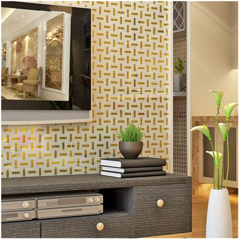 Crystal Glass Tiles Gold Plated Glass Tile Kitchen Wall Backsplash