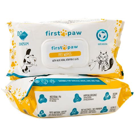 Lingettes Nettoyantes Animaux Firstpaw Origines Naturelles Grande