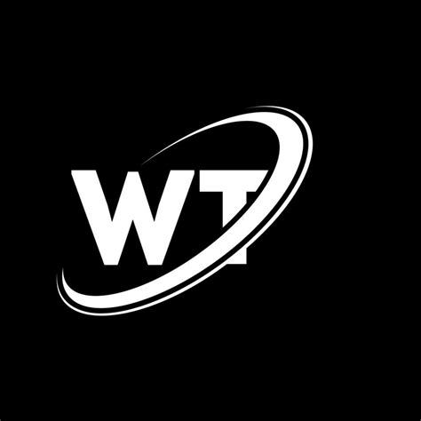 Wt W T Letter Logo Design Initial Letter Wt Linked Circle Uppercase