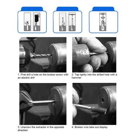 Tbest torsion de robinet à vis M1M12 Ensemble d extracteurs de vis à