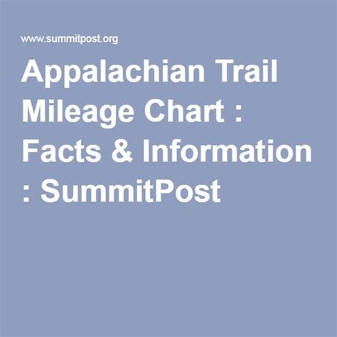 Appalachian Trail Mileage Chart : Facts & Information : SummitPost ...