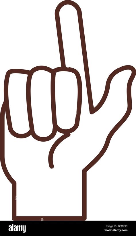 sign language hand gesture indicating l letter vector illustration line icon Stock Vector Image ...